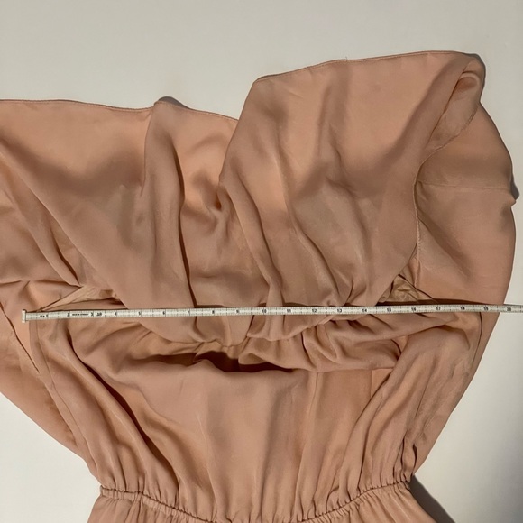 Halston Heritage Peack Pink Silk Off shoulder Flounce Ruffle Mini dress 6 - Picture 5 of 10